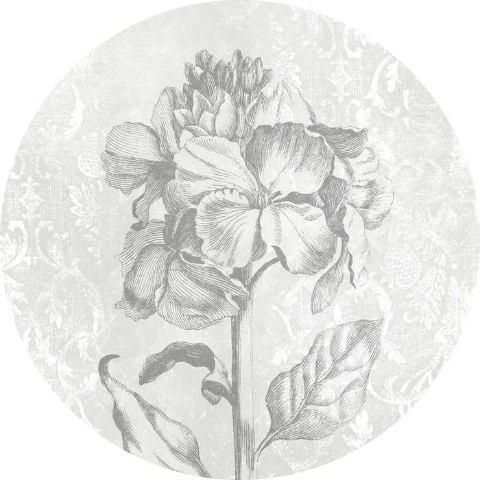 Non-woven adhesive round mural Barock Beauty