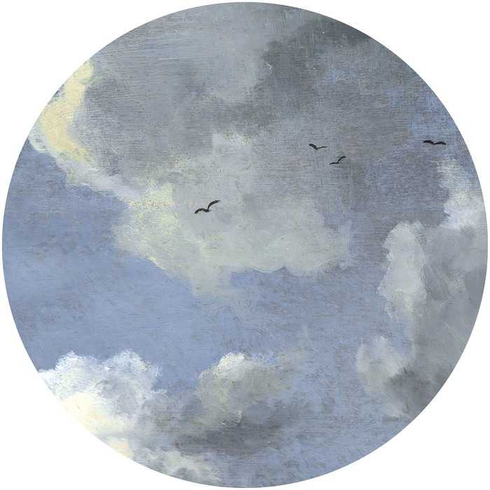 Non-woven adhesive round mural Simply Sky