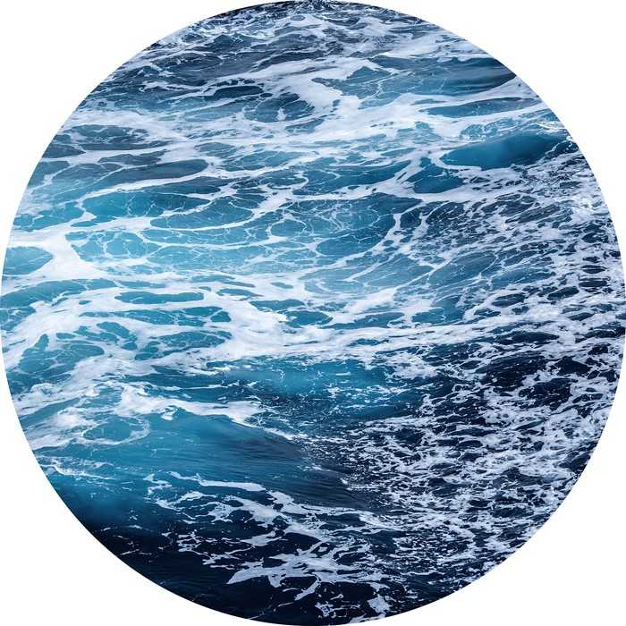 Non-woven adhesive round mural Aloha
