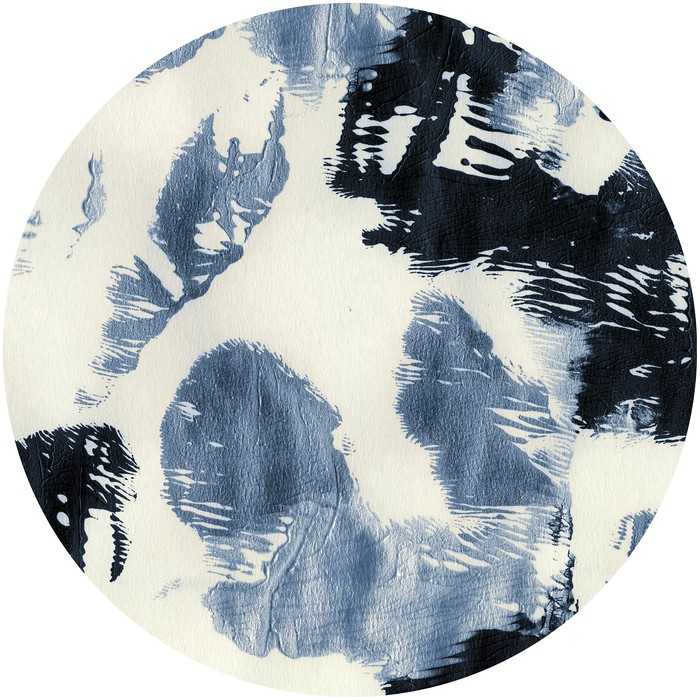 Non-woven adhesive round mural Arty Blue