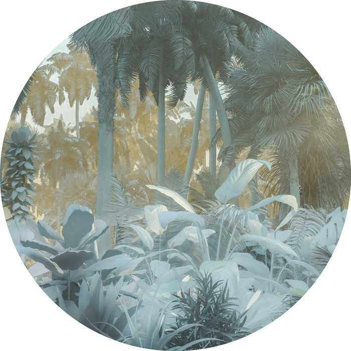 Non-woven adhesive round mural Exotic Jungle