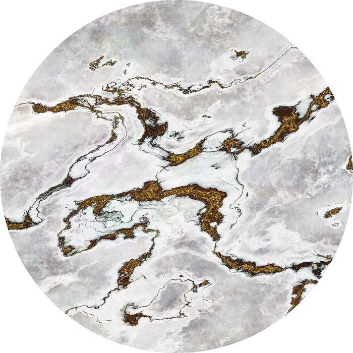 Non-woven adhesive round mural Marble Vibe