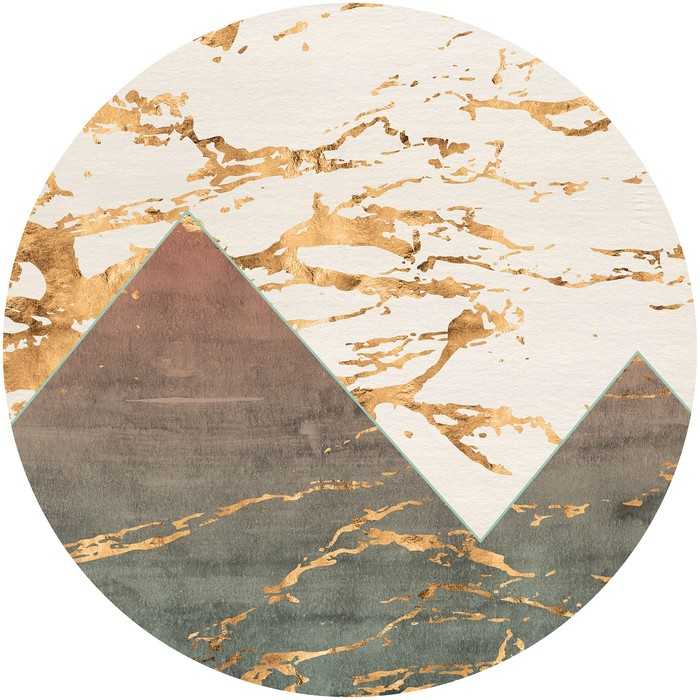 Non-woven adhesive round mural Precious Peaks