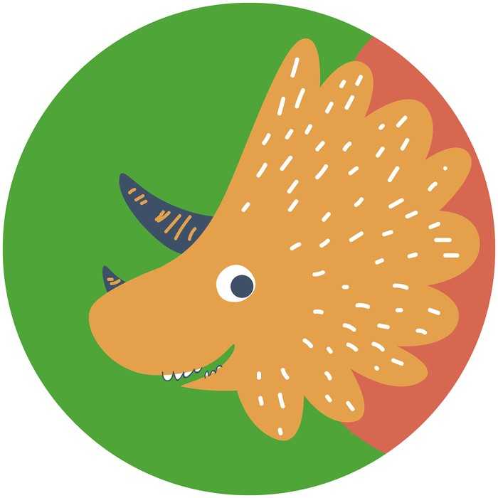 Non-woven adhesive round mural Little Dino Trice