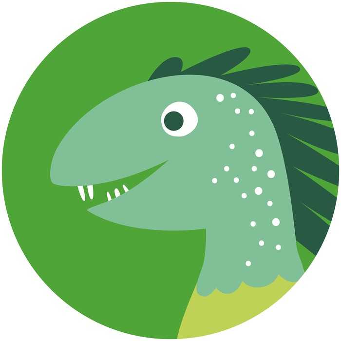 Non-woven adhesive round mural Little Dino Velo