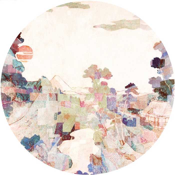 Non-woven adhesive round mural Impression