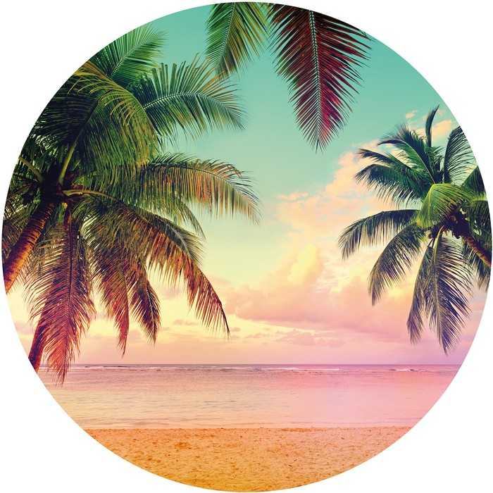 Non-woven adhesive round mural Getaway