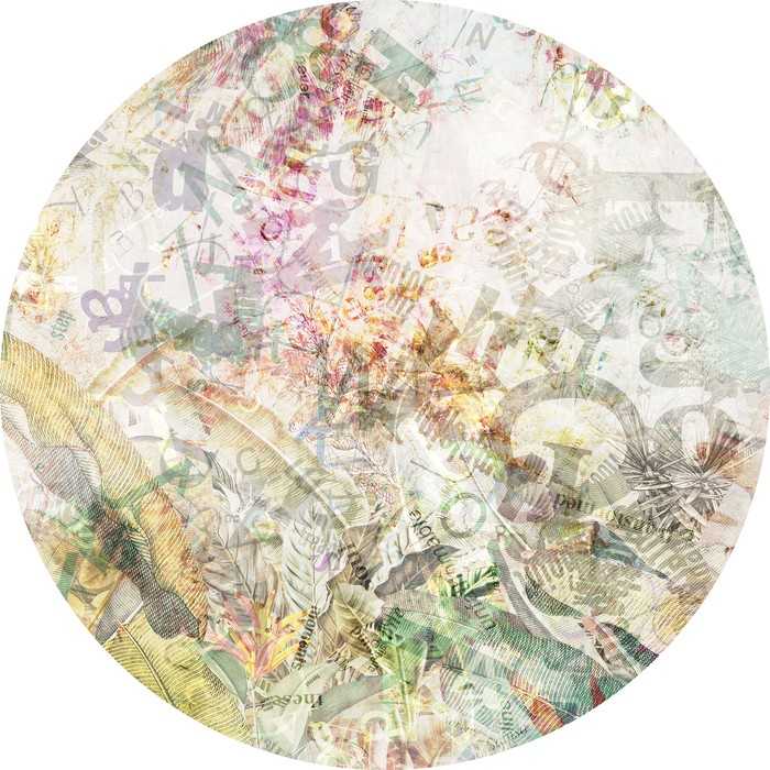 Non-woven adhesive round mural Round Stories
