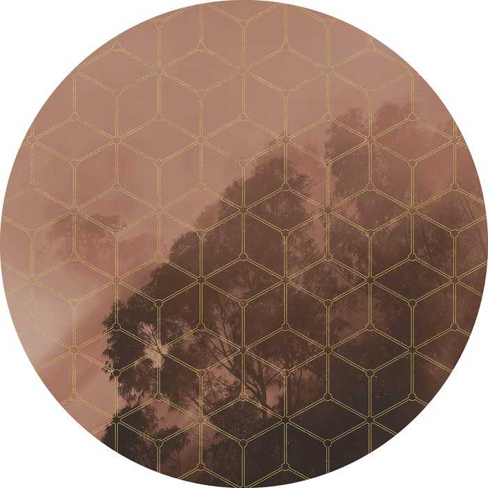 Non-woven adhesive round mural New Morning