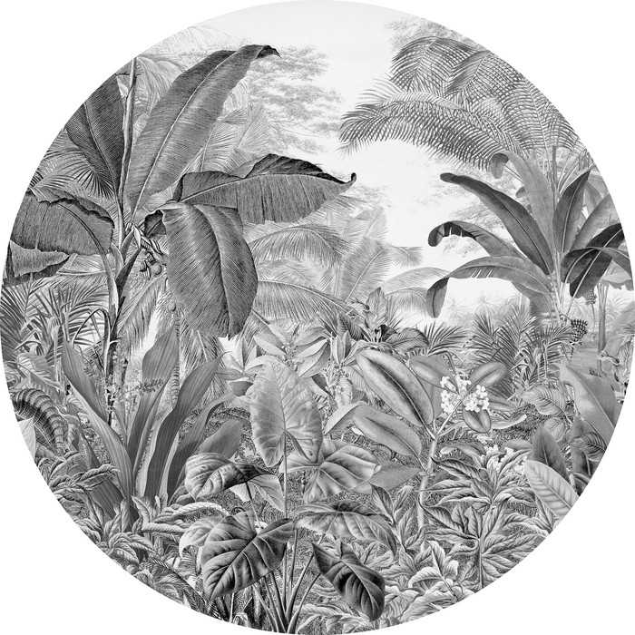 Non-woven adhesive round mural Wild Woods