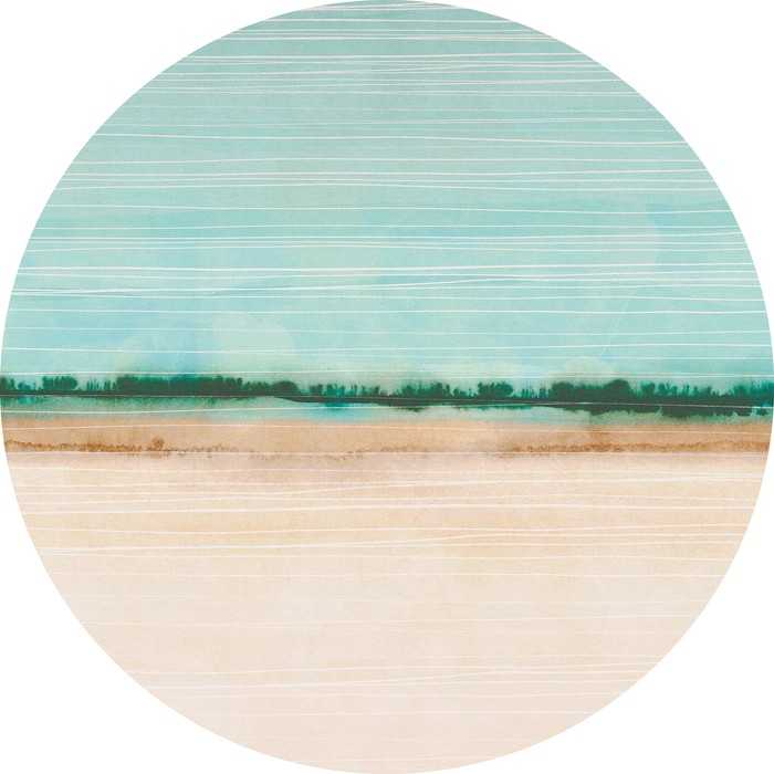 Non-woven adhesive round mural Beachside