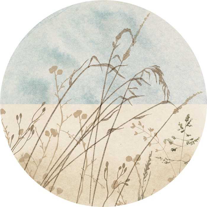 Non-woven adhesive round mural Gazon