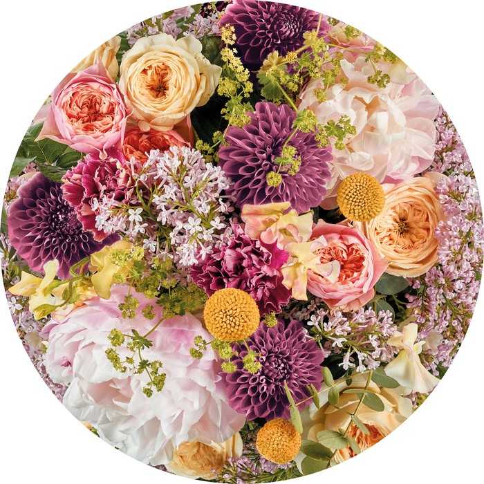Non-woven adhesive round mural Frescas