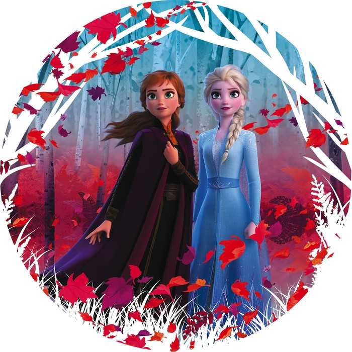 Non-woven adhesive round mural Frozen 2 Winter is coming