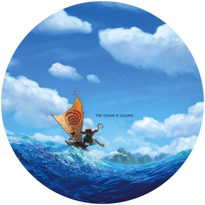 Non-woven adhesive round mural Moana Ocean is calling