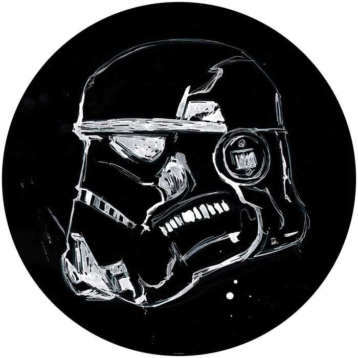 Non-woven adhesive round mural Star Wars Ink Stormtrooper