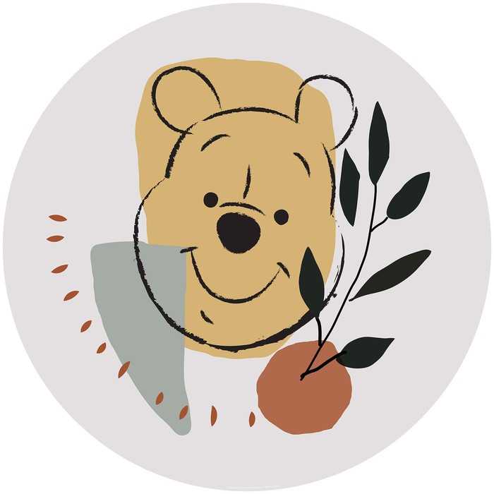 Non-woven adhesive round mural Winnie the Pooh Smile