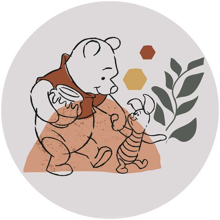 Non-woven adhesive round mural Winnie the Pooh Soulmate