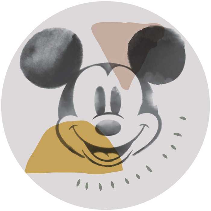 Non-woven adhesive round mural Mickey Abstract