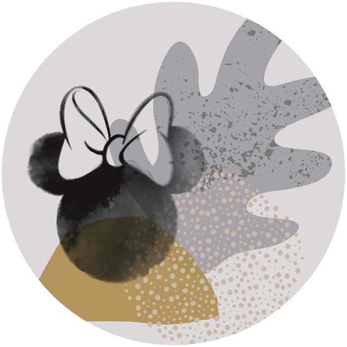Non-woven adhesive round mural Minnie Loop Art