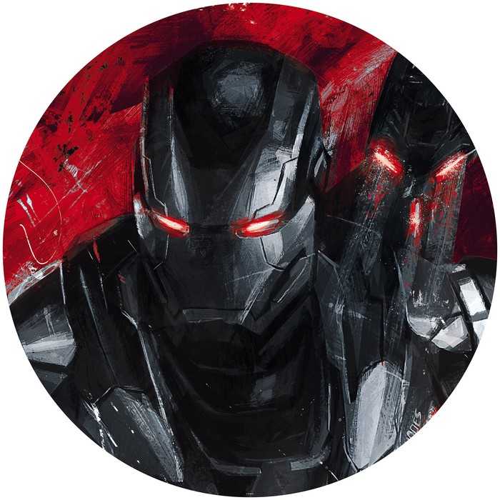Non-woven adhesive round mural Avengers Painting War-Machine