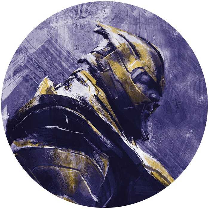 Non-woven adhesive round mural Avengers Painting Thanos