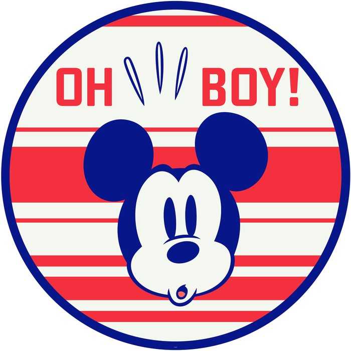 Non-woven adhesive round mural DOT Mickey Oh Boy