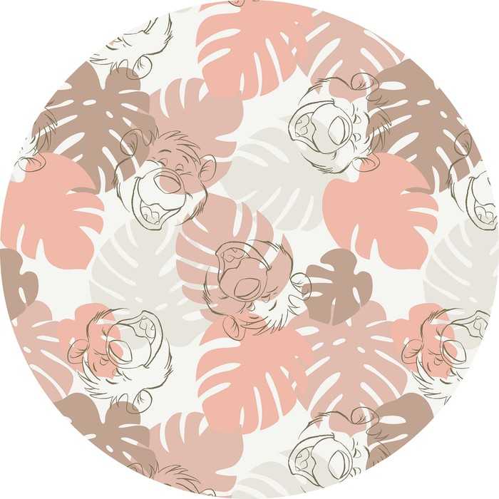 Non-woven adhesive round mural Jungle Joy