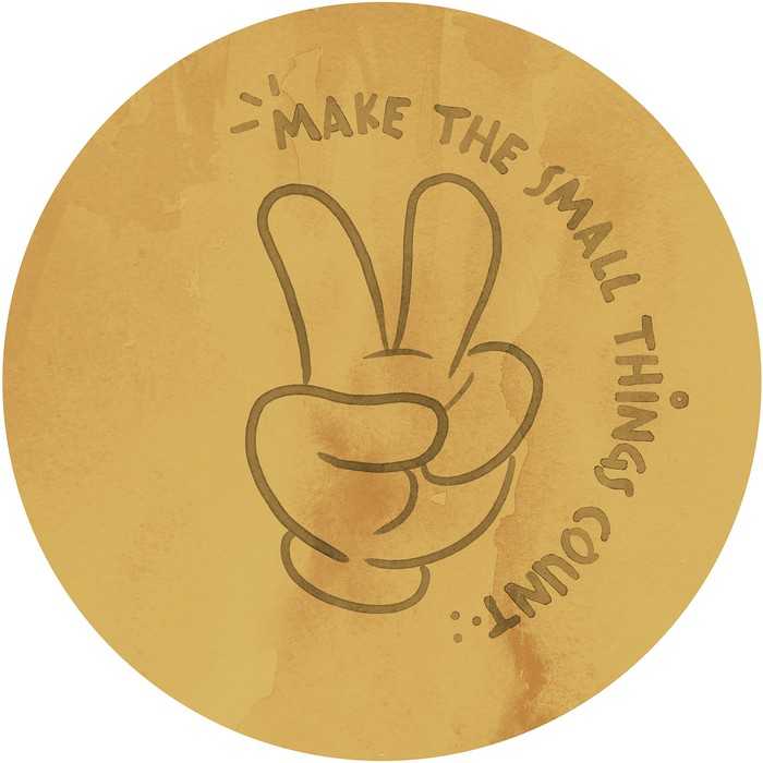 Non-woven adhesive round mural Mickey Love wins