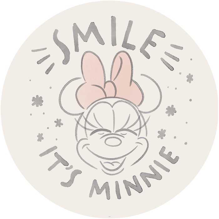 Non-woven adhesive round mural Minnie Chubby Cheeks