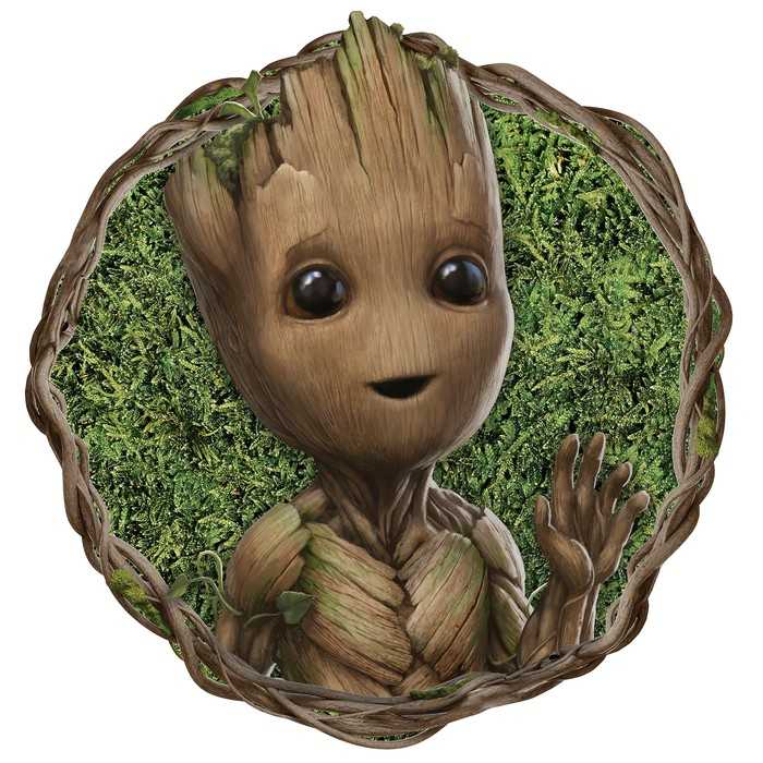 Non-woven adhesive round mural Groot - Little Twig
