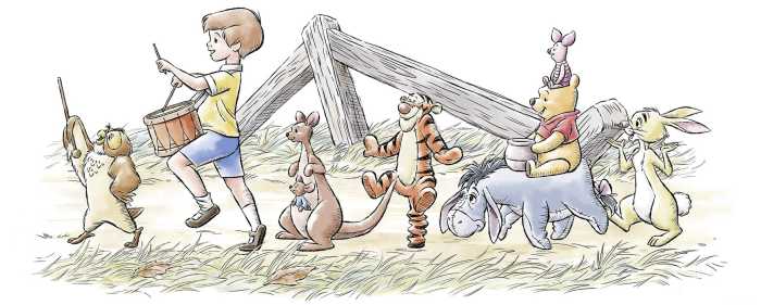Standard Non-woven Disney Winnie the Pooh Walk Along Another Path