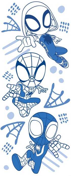 Standard Non-woven Marvel Spidey and His Amazing Friends Blue Lines