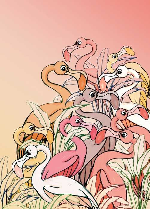 Standard Non-woven Flamingos and Lillys