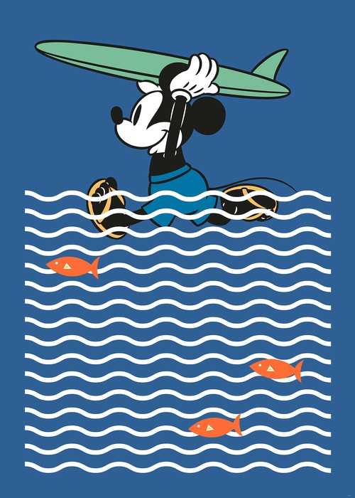 Standard Non-woven Mickey gone Surfin'