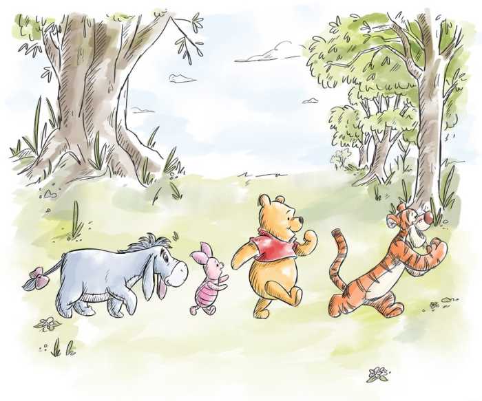 Standard Non-woven Disney Winnie the Pooh Walk Together