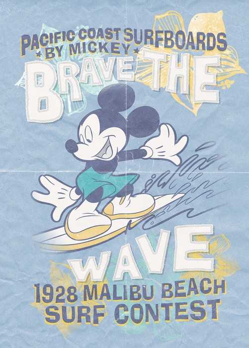 Standard Non-woven Mickey Brave the Wave