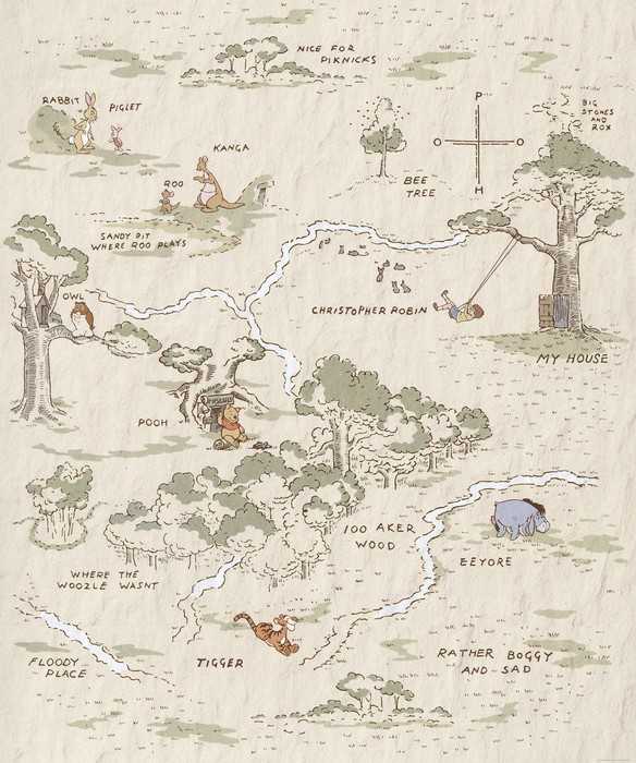 Standard Non-woven Winnie the Pooh Map