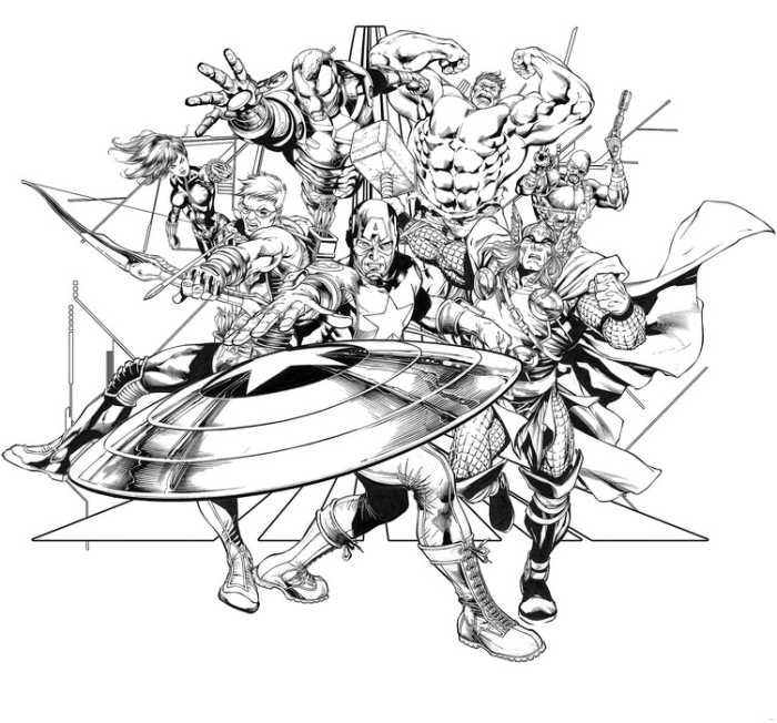Standard Non-woven Avengers Black and White