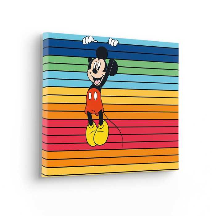 Vlies Bild auf Keilrahmen/ Echtholzrahmen Mickey Band of Color