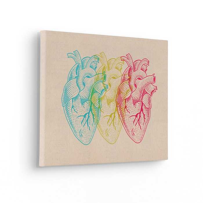 Vlies Bild auf Keilrahmen/ Echtholzrahmen Heart Variants