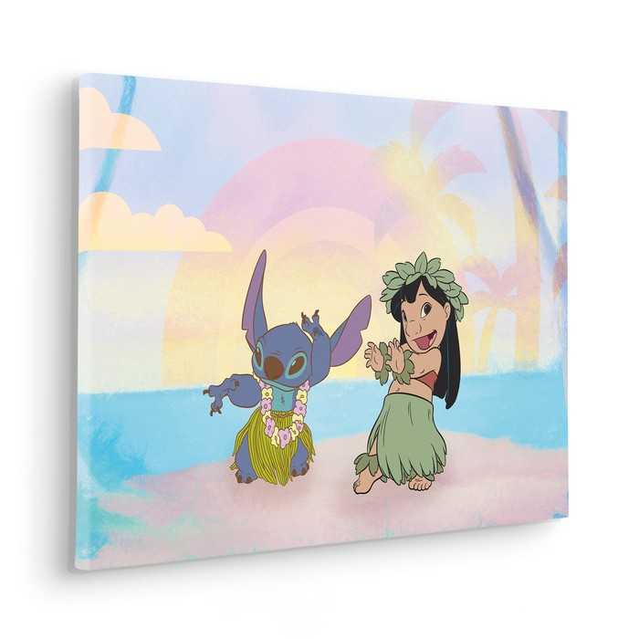 Vlies Bild auf Keilrahmen/ Echtholzrahmen Disney Lilo and Stitch Dancing