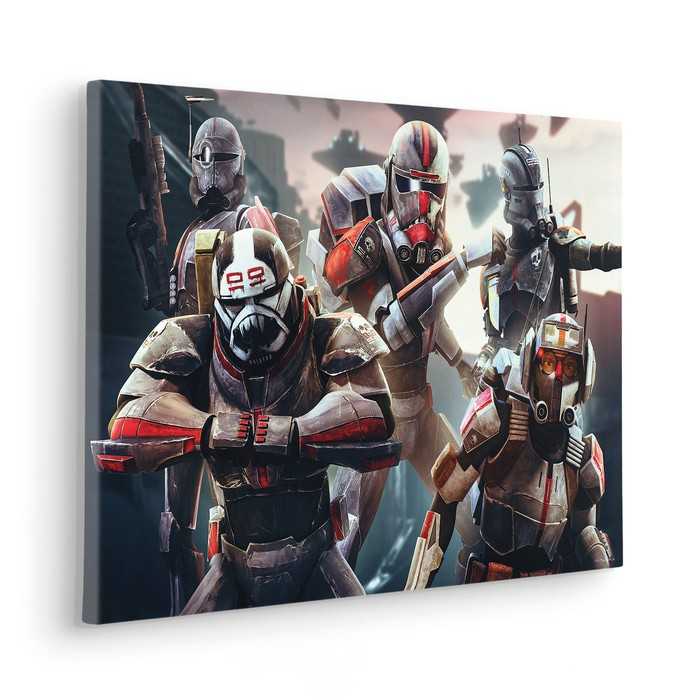 Vlies Bild auf Keilrahmen/ Echtholzrahmen Star Wars Bad Batch Ready to Fight