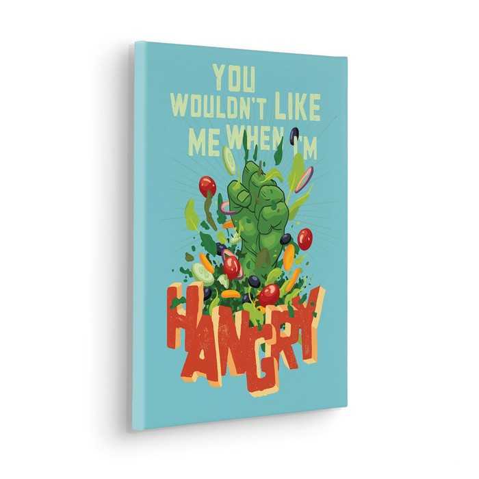 Vlies Bild auf Keilrahmen/ Echtholzrahmen Marvel Hangry