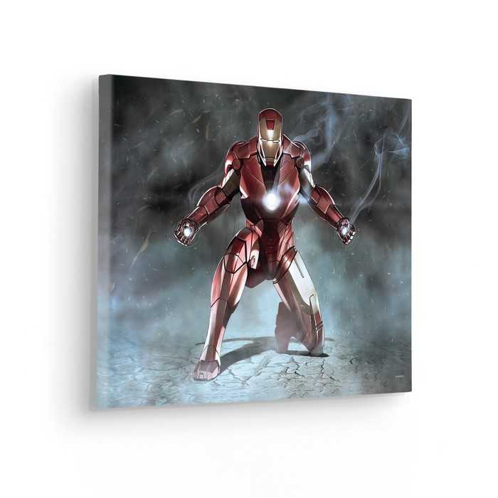 Vlies Bild auf Keilrahmen/ Echtholzrahmen Iron Man Charging