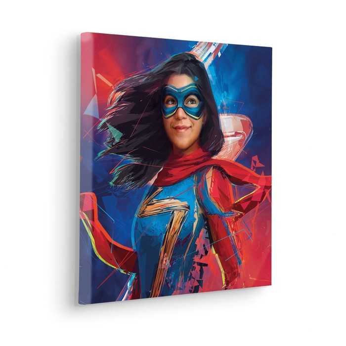 Vlies Bild auf Keilrahmen/ Echtholzrahmen Miss Marvel