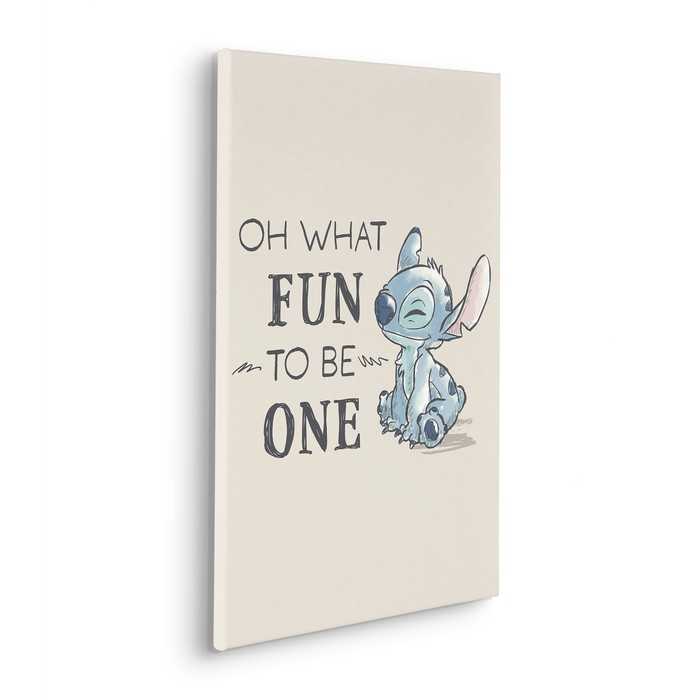 Vlies Bild auf Keilrahmen/ Echtholzrahmen Disney Lilo and Stitch Oh What Fun