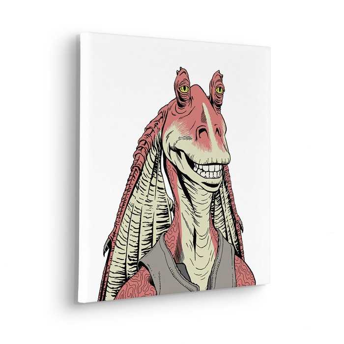 Vlies Bild auf Keilrahmen/ Echtholzrahmen Star Wars Jar Jar Binks