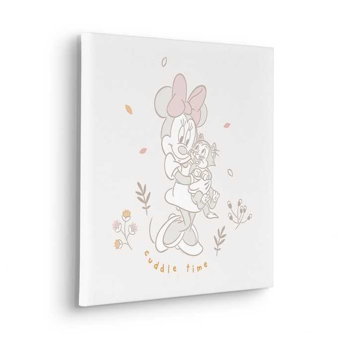 Vlies Bild auf Keilrahmen/ Echtholzrahmen Disney Minnie Mouse Cuddle Time