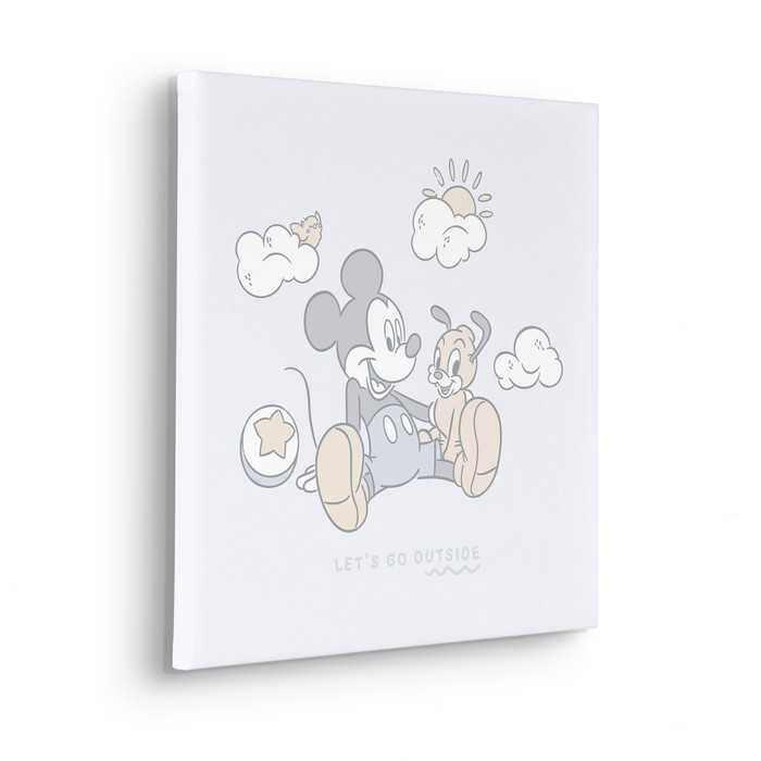 Vlies Bild auf Keilrahmen/ Echtholzrahmen Disney Mickey Mouse Let's Go Outside